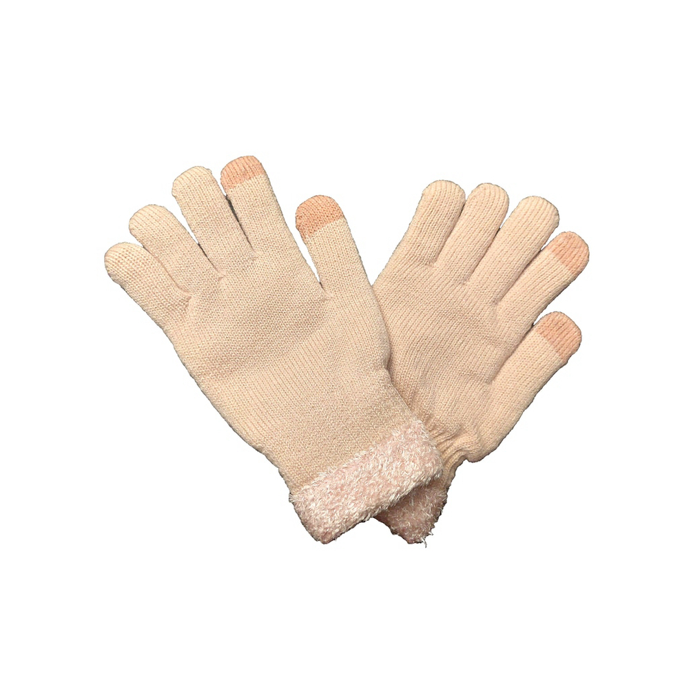 On 34th Rib Stitch Fuzzy Cuff Blush/Pink Knit Gloves Sz One Size NWT
